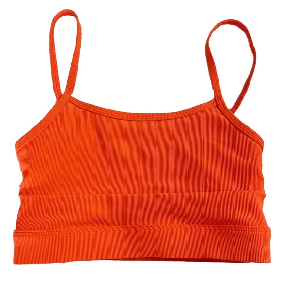 WILO The Label Ribbed Sports Bra Orange XS Adjustable Straps Activewear - Picture 4 of 8